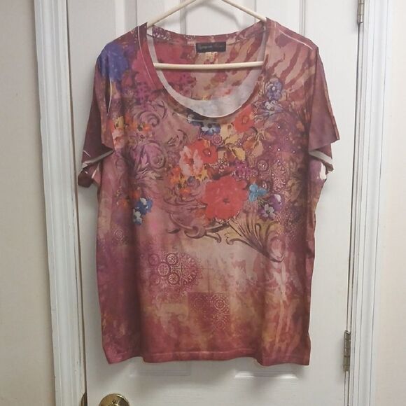 APPROPRIATE BEHAVIOR Floral Women's Top 2X (18-20W) - Picture 1 of 7